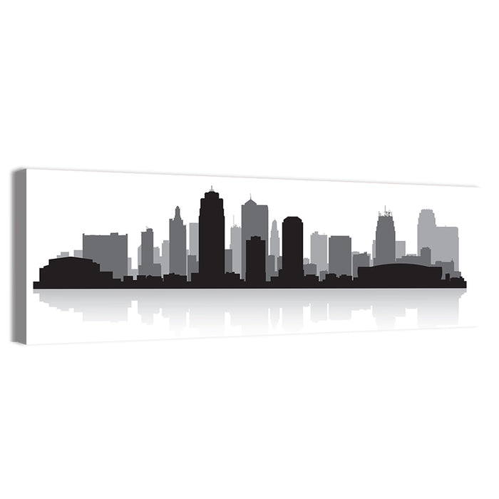 Kansas City Skyline Wall Art as a canvas print