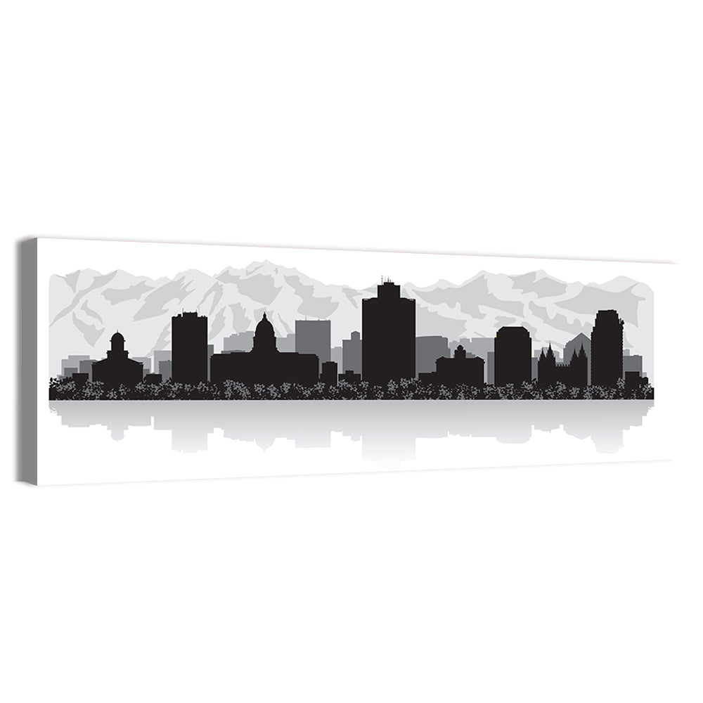 Salt Lake City Skyline Wall Art, canvas print, panoramic