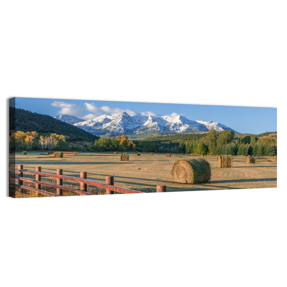 Colorado Hay Bales Wall Art, canvas print, panoramic