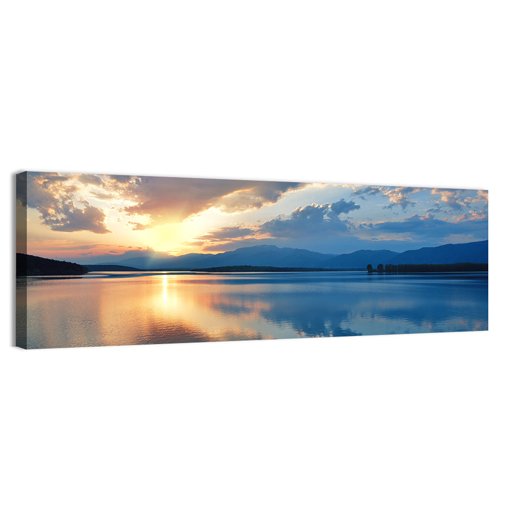 Golden Hour Lake Reflection Wall Art