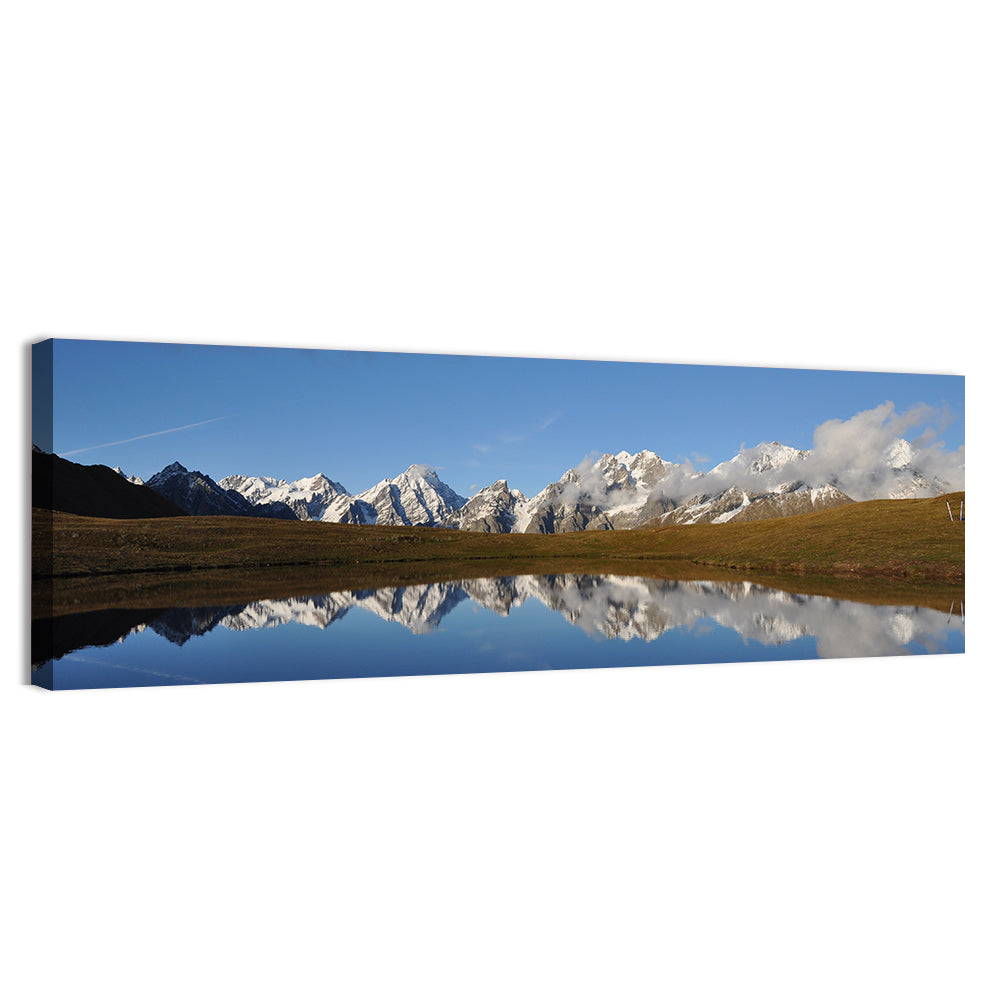 Svaneti Lake Reflection Wall Art, canvas print, panoramic