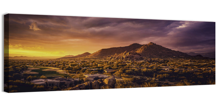 Scottsdale Desert Sunset Wall Art as a canvas print