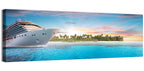 Cruise Ship at Tropical Sunset Wall Art