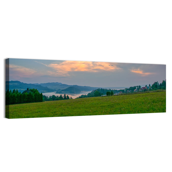Czorsztynskie Lake Meadow at Dusk Wall Art as a canvas print