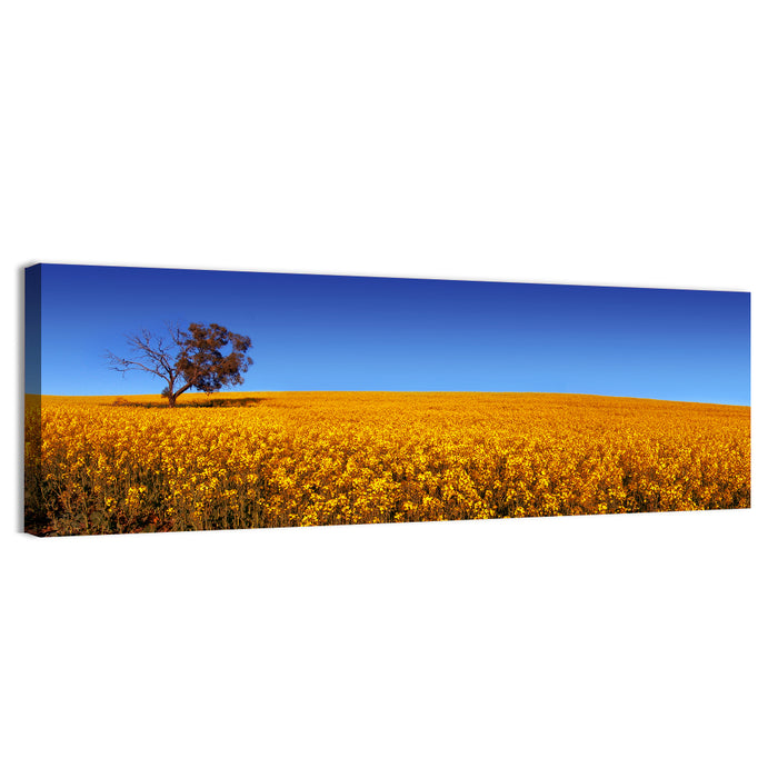 Canola Field with Lone Tree Wall Art as a canvas print