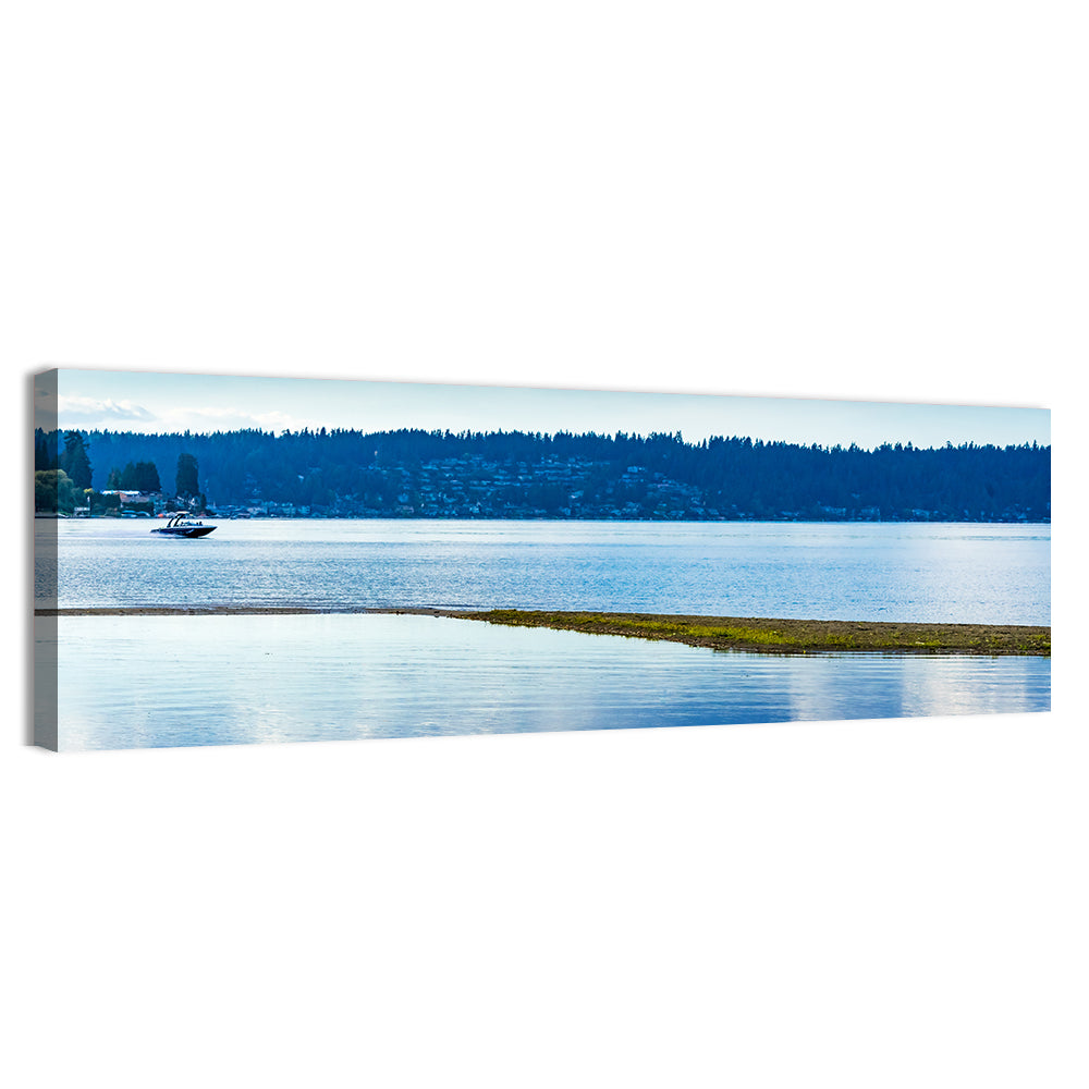 Lake Sammamish Reflection Wall Art, canvas print, panoramic