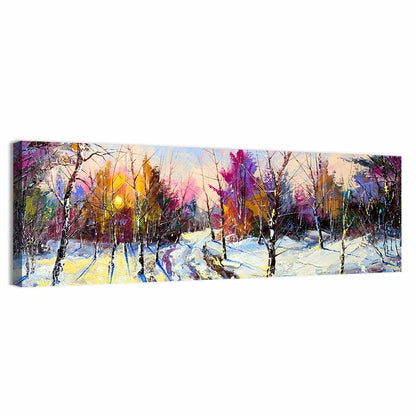 Winter Wood Sunset Wall Art