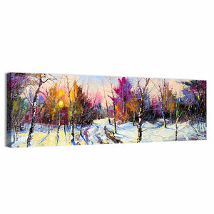 Winter Wood Sunset Wall Art