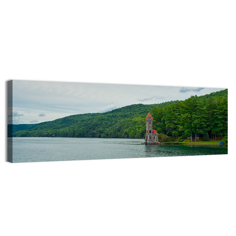 Otsego Lake View with Stone Tower Wall Art