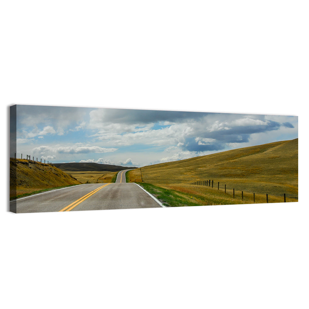 Montana Road Through Golden Hills Wall Art