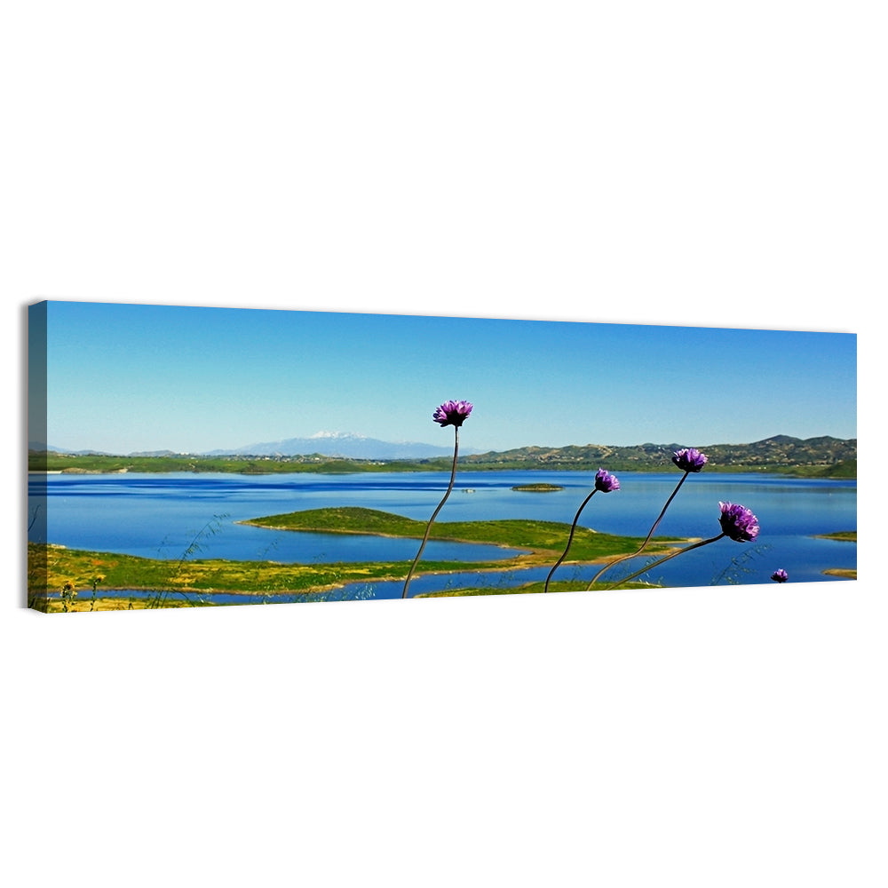 Lake Mathews Wildflower View Wall Art, canvas print, panoramic
