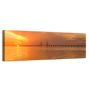 Oresunds Bridge Sunset Wall Art