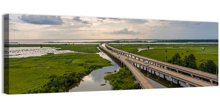 Interstate 10 Bridge Wall Art as a canvas print