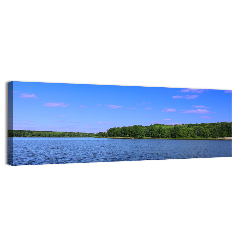 Pierce Lake Shoreline Wall Art, canvas print, panoramic