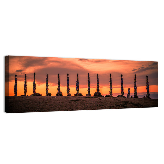 Shaman Pillars at Dusk Wall Art as a canvas print