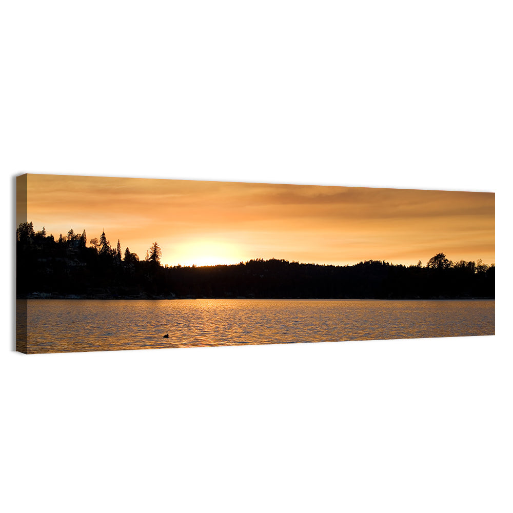 Lake Arrowhead Sunset Wall Art, canvas print, panoramic