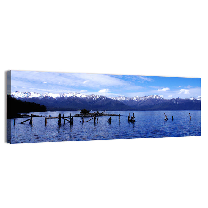 Nahuel Huapi Lake with Wooden Pilings Wall Art as a canvas print