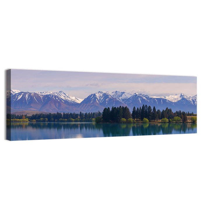 Ruataniwha Lake Reflection Wall Art as a canvas print