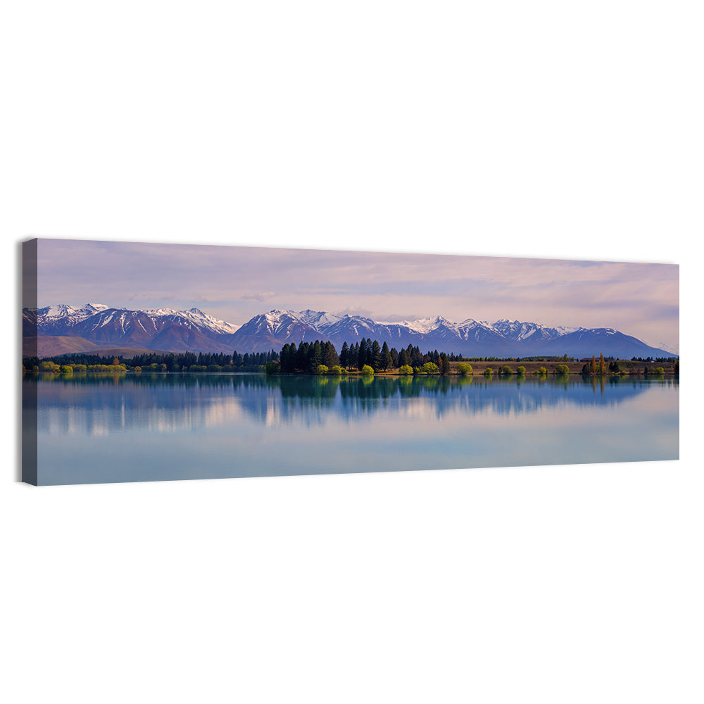 Lake Ruataniwha Reflection Wall Art, canvas print, panoramic
