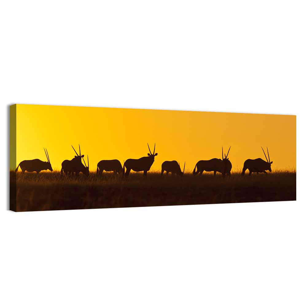 Namibian Gemsbok Silhouettes Wall Art