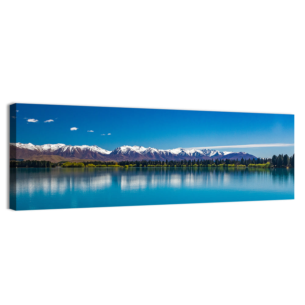 Lake Ruataniwha Reflection Wall Art, canvas print, panoramic
