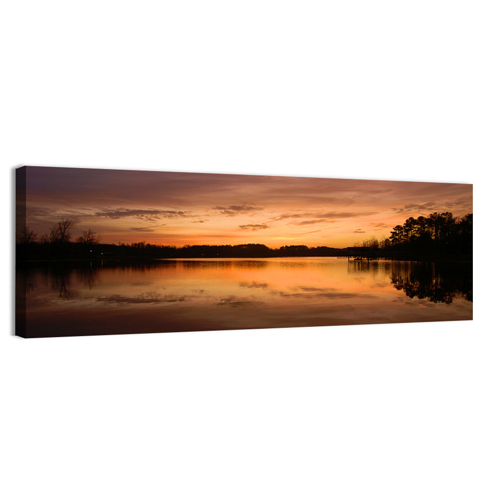 Lake Weiss Sunrise Reflection Wall Art, canvas print, panoramic