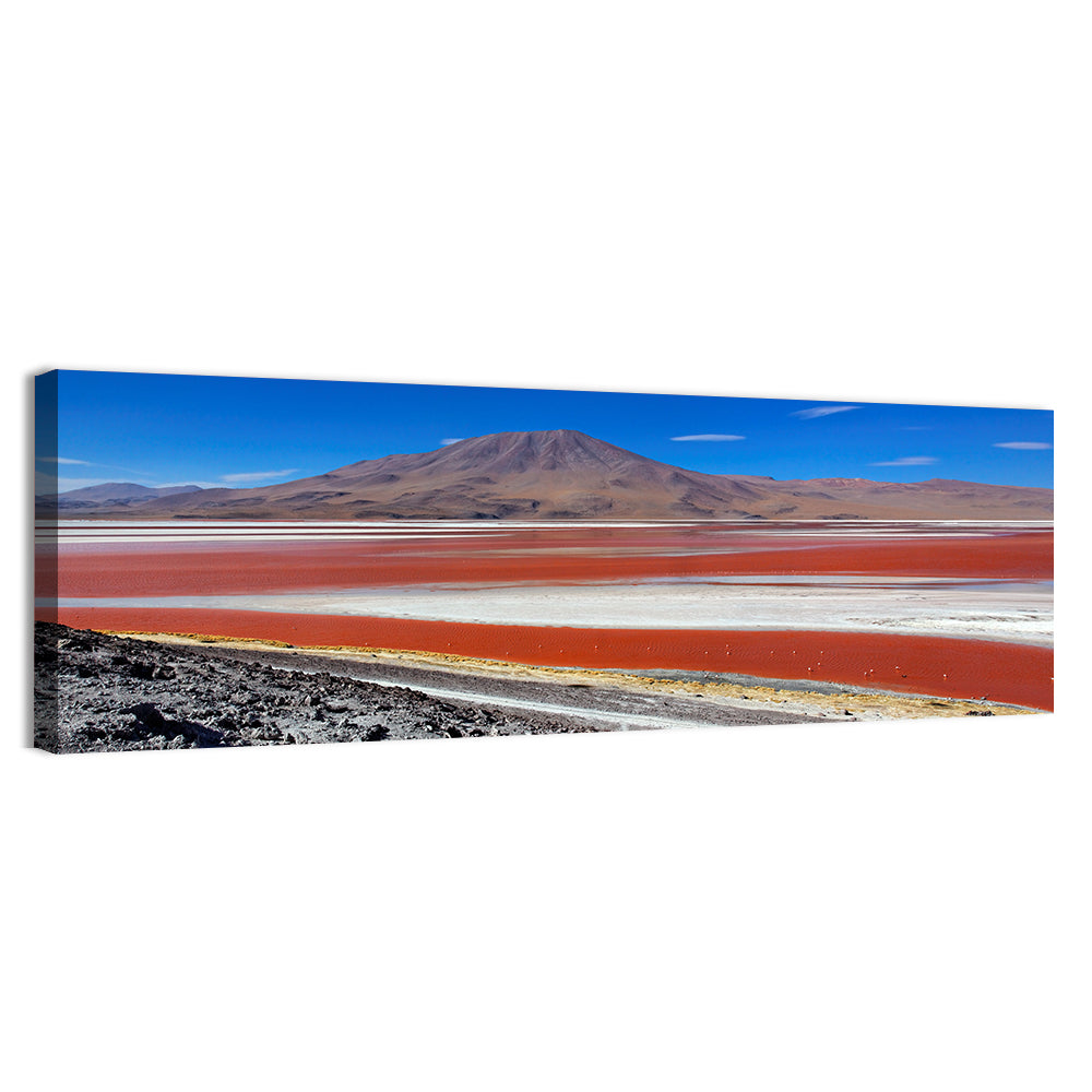 Laguna Colorada Red Lake Wall Art, canvas print, panoramic