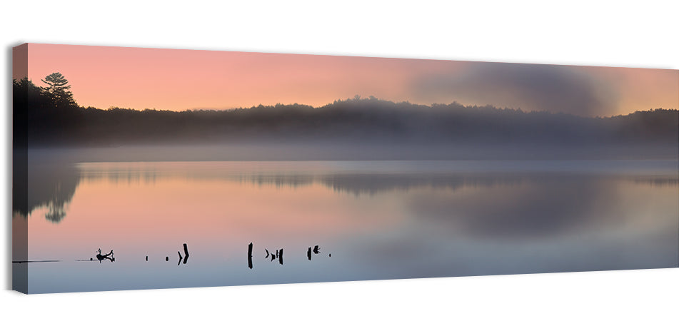 Pete's Lake at Dawn Wall Art, canvas print, panoramic