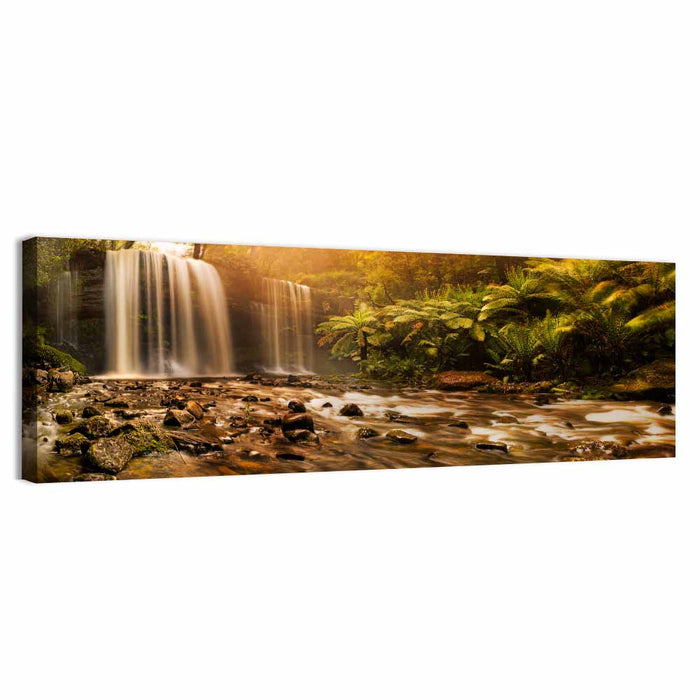Russell Falls Golden Hour Wall Art as a canvas print