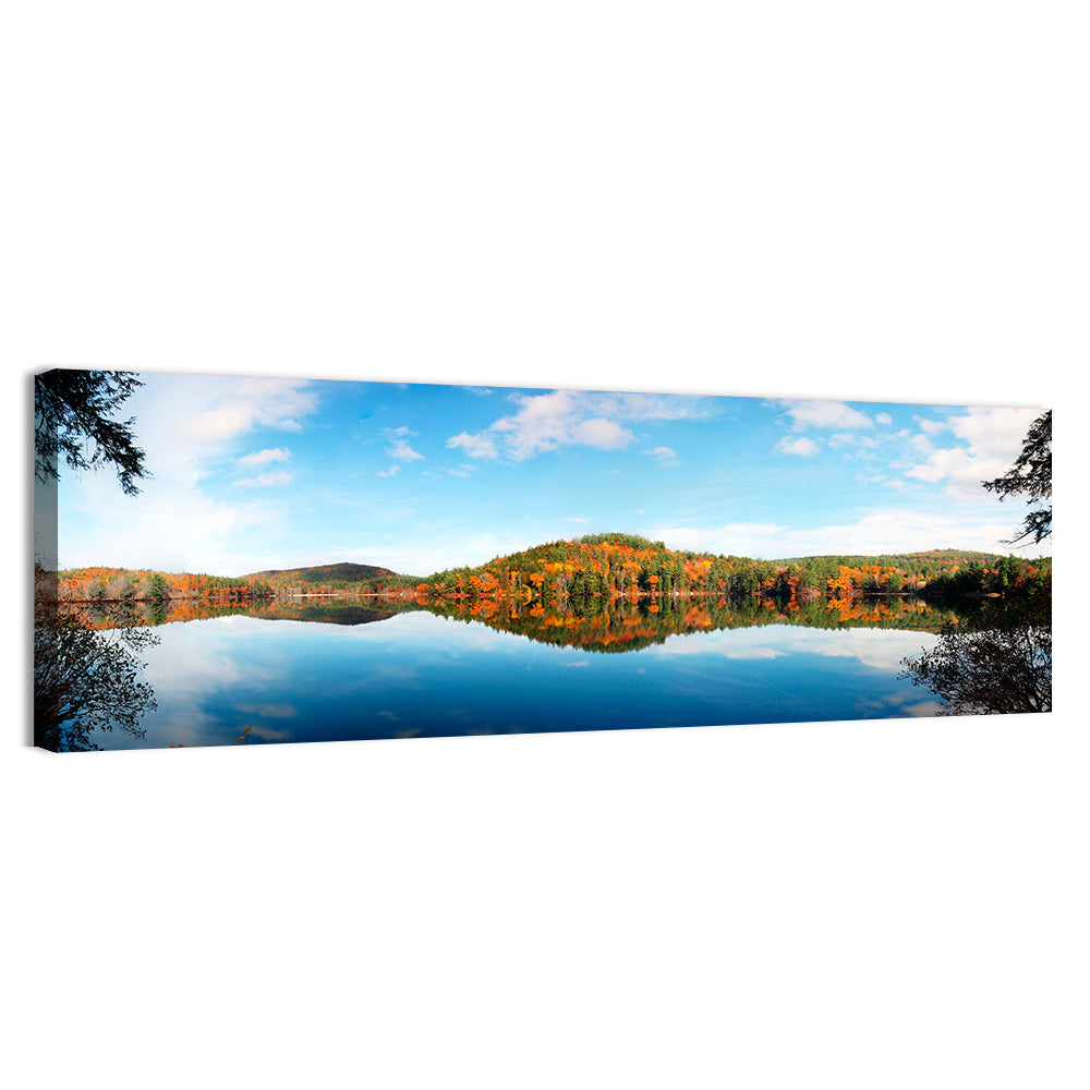 Vermont Lake Reflection Wall Art, canvas print, panoramic