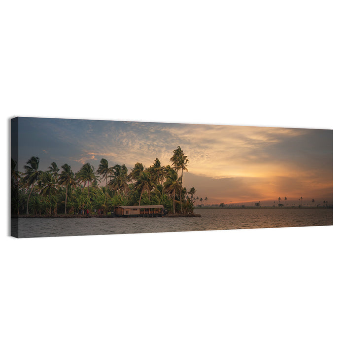 Vembanad Lake Sunset Wall Art as a canvas print