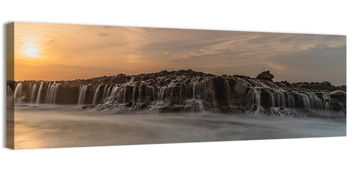 Sawarna Beach Sunset Wall Art as a canvas print
