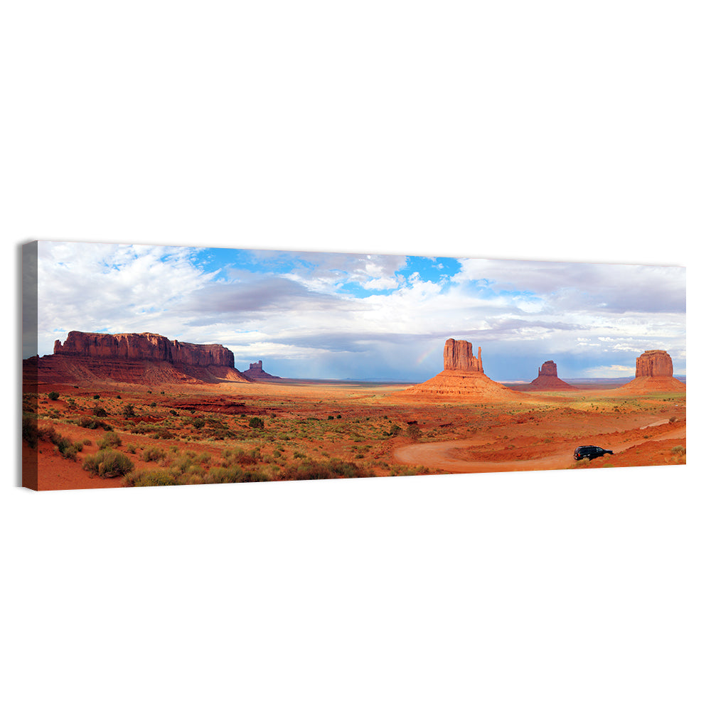 Mitten Buttes at Monument Valley Wall Art, canvas print, panoramic
