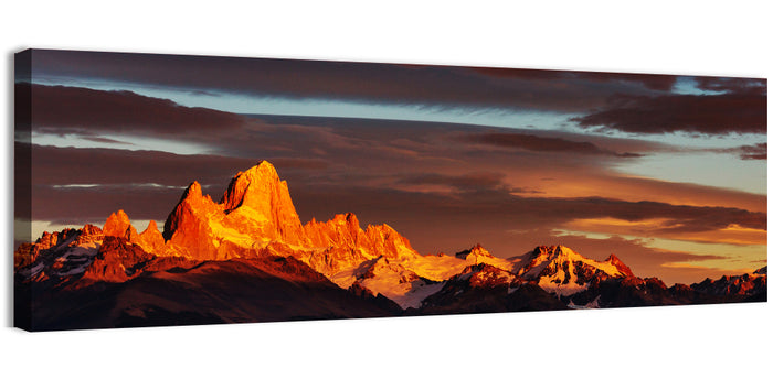 Mount Fitz Roy at Golden Hour Wall Art as a canvas print