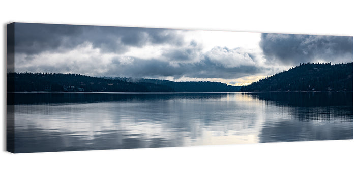 Coeur D'alene Lake Reflection Wall Art as a canvas print