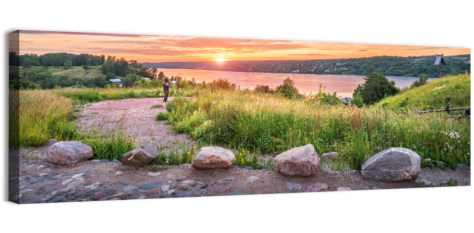 Mount Levitan Sunset Wall Art, canvas print, panoramic