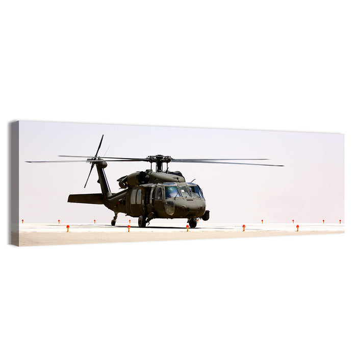 Side Profile Military Helicopter Wall Art as a canvas print