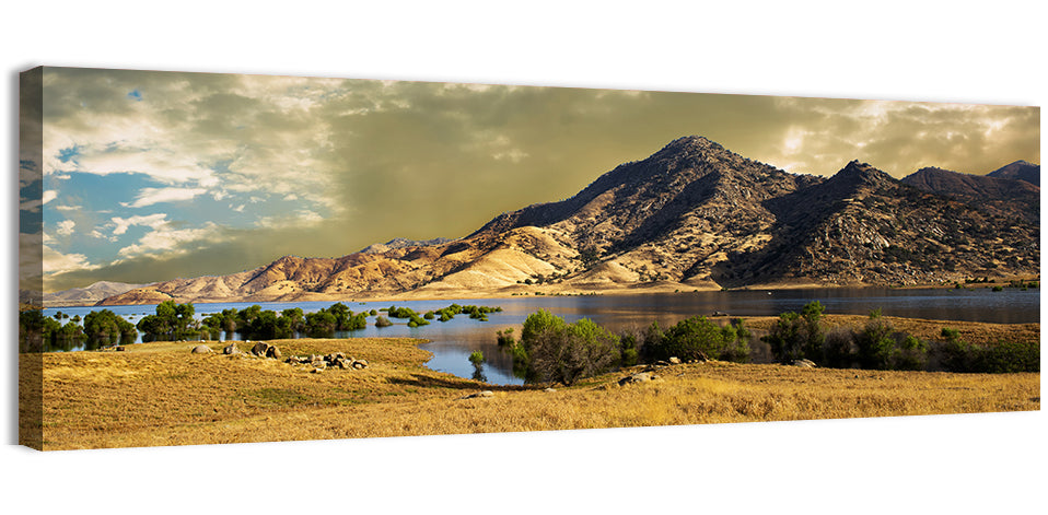Lake Kaweah at Golden Hour Wall Art, canvas print, panoramic