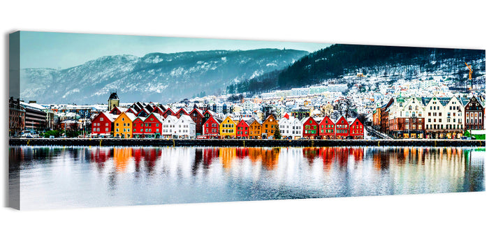 Bryggen Waterfront, Bergen Wall Art as a canvas print