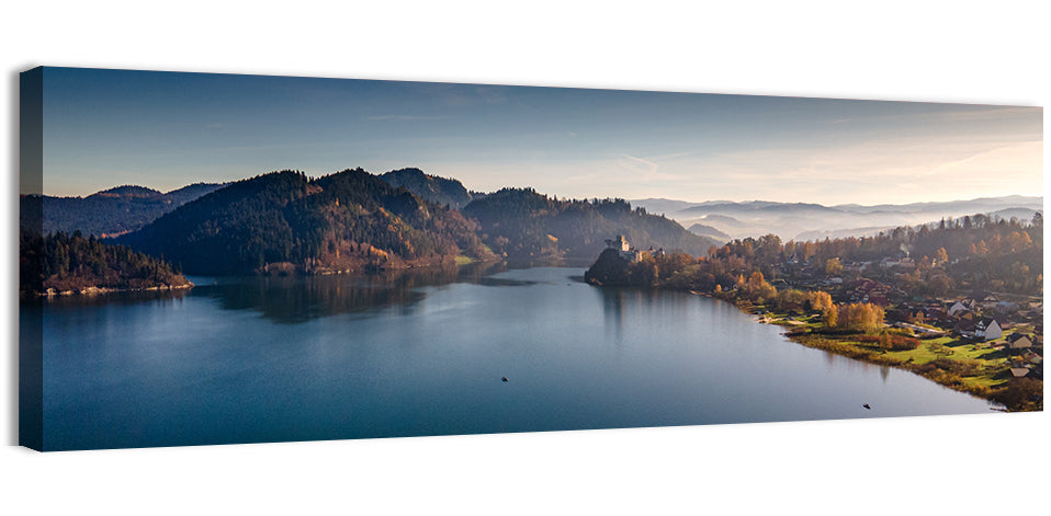 Niedzica Castle on Czorsztyn Lake Wall Art, canvas print, panoramic