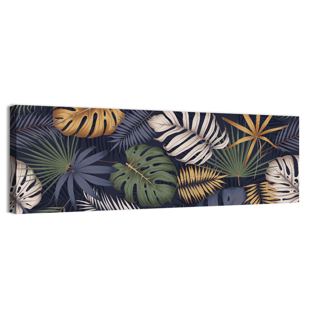 Layered Tropical Leaves Pattern Wall Art