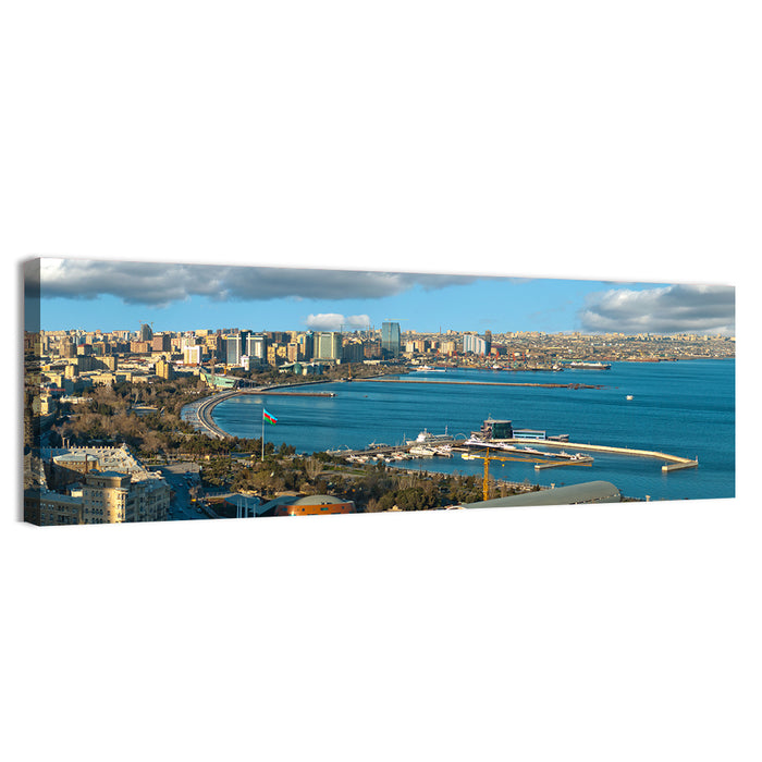 Baku Waterfront Skyline Wall Art as a canvas print