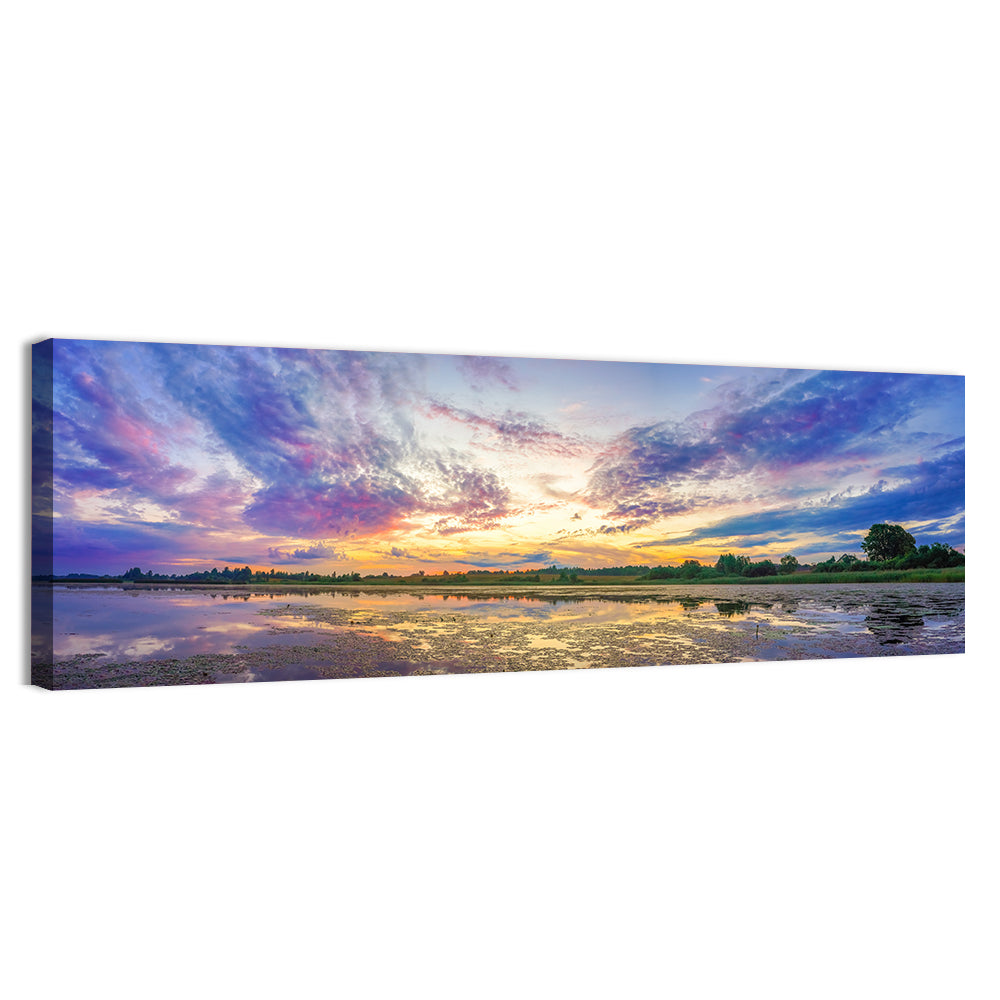 Golden Sunrise Over Lake Wall Art
