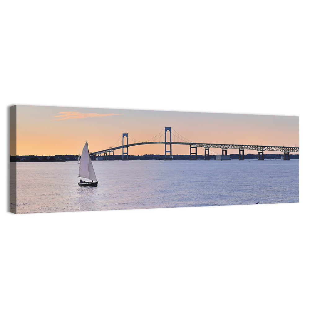 Newport Bridge at Sunset Wall Art
