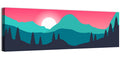 Turquoise and Pink Mountain Sunset Wall Art