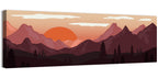 Mars Sunset Over Mountains Wall Art