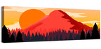 Stippled Red Mountain Sunset Wall Art