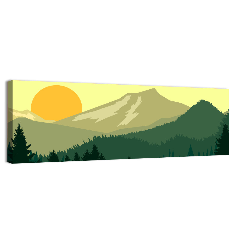 Sunset Over Green Mountains Wall Art