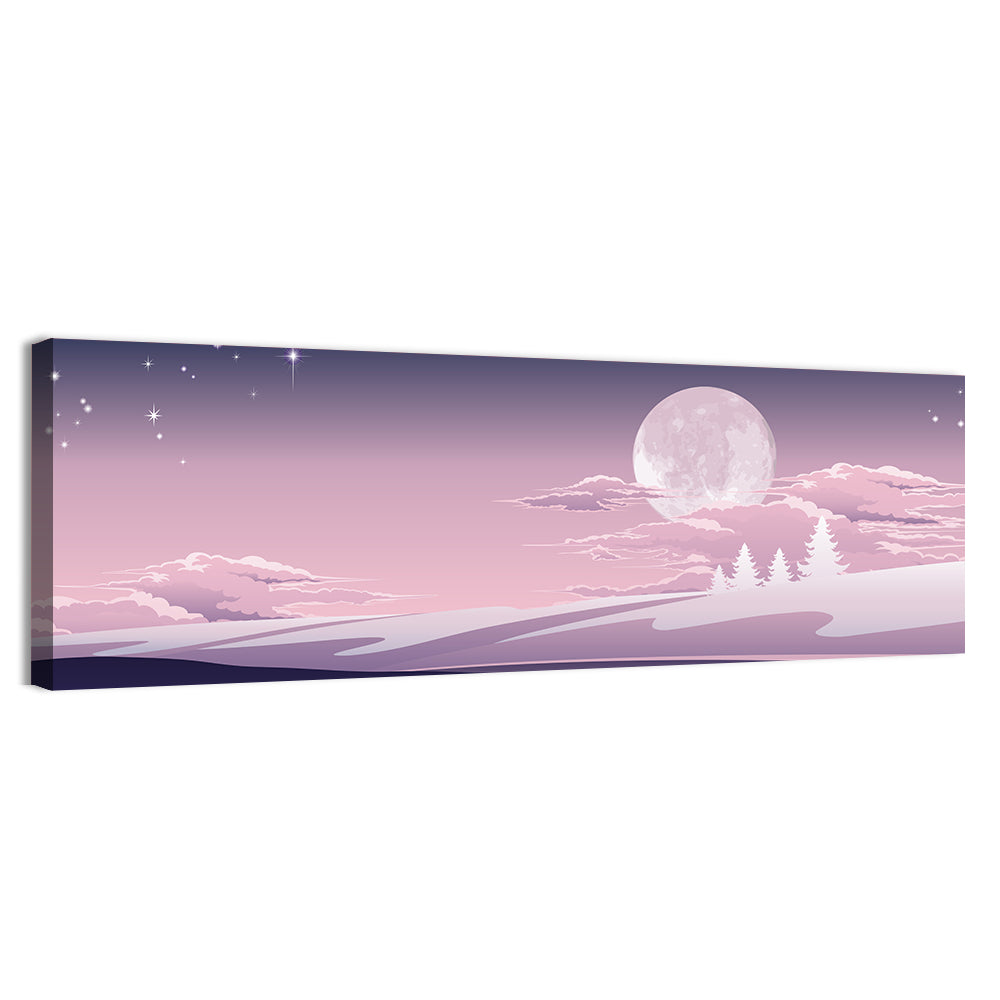 Lavender Moon Winter Landscape Wall Art