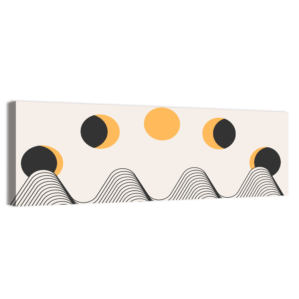 Sun and Moon Over Mountains Wall Art, canvas print, panoramic